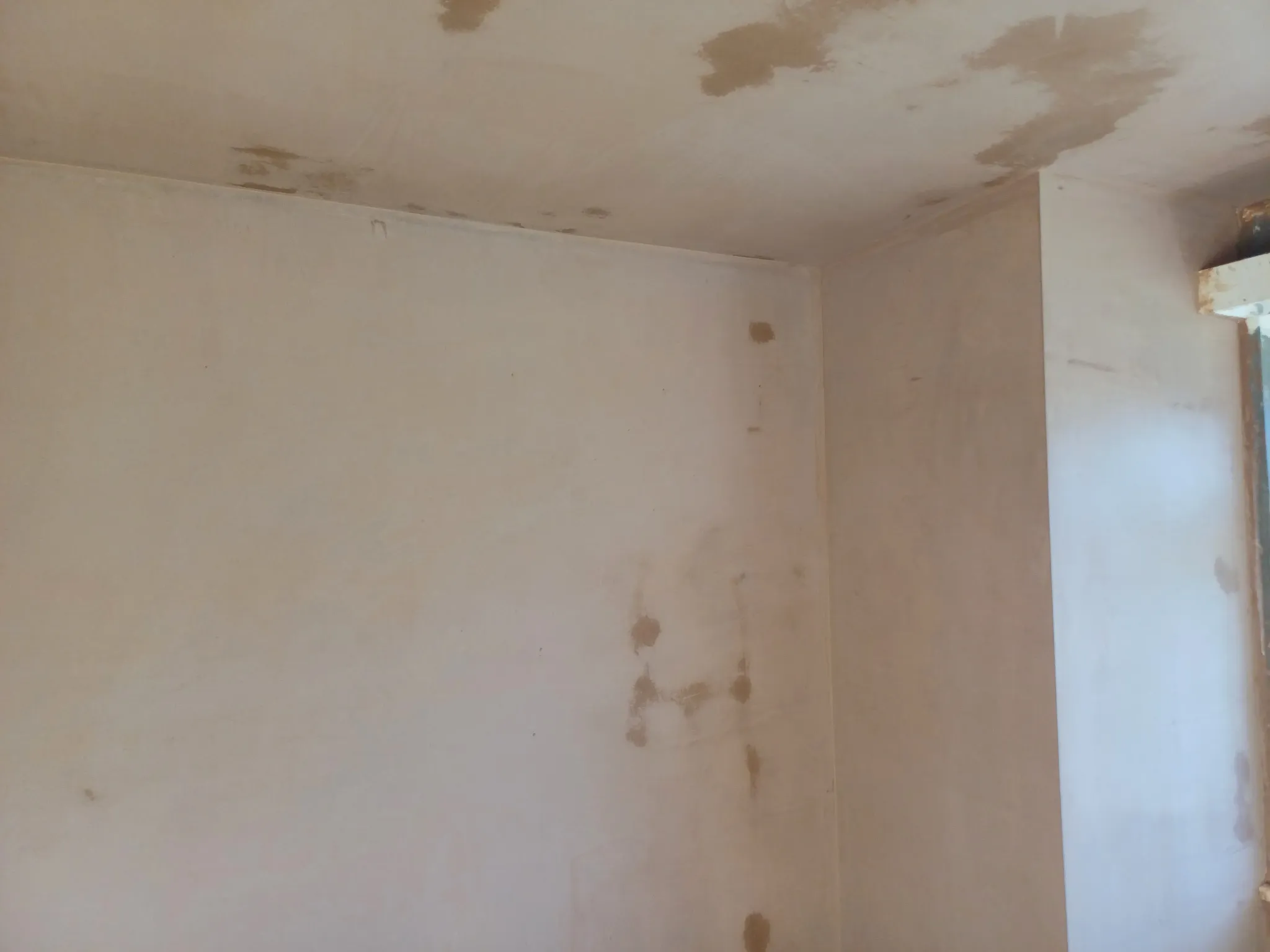 Room walls and ceiling after plastering at Barons Court