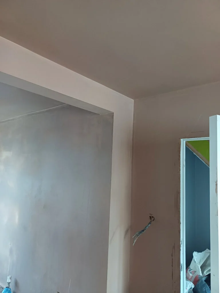 Skimmed walls and ceiling at a Tooting project
